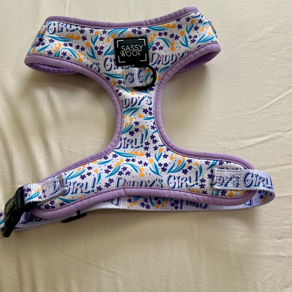 Purple Floral Sassy Woof dog Harness